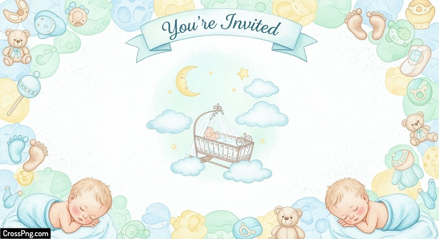 Cradle ceremony invitation background image 2