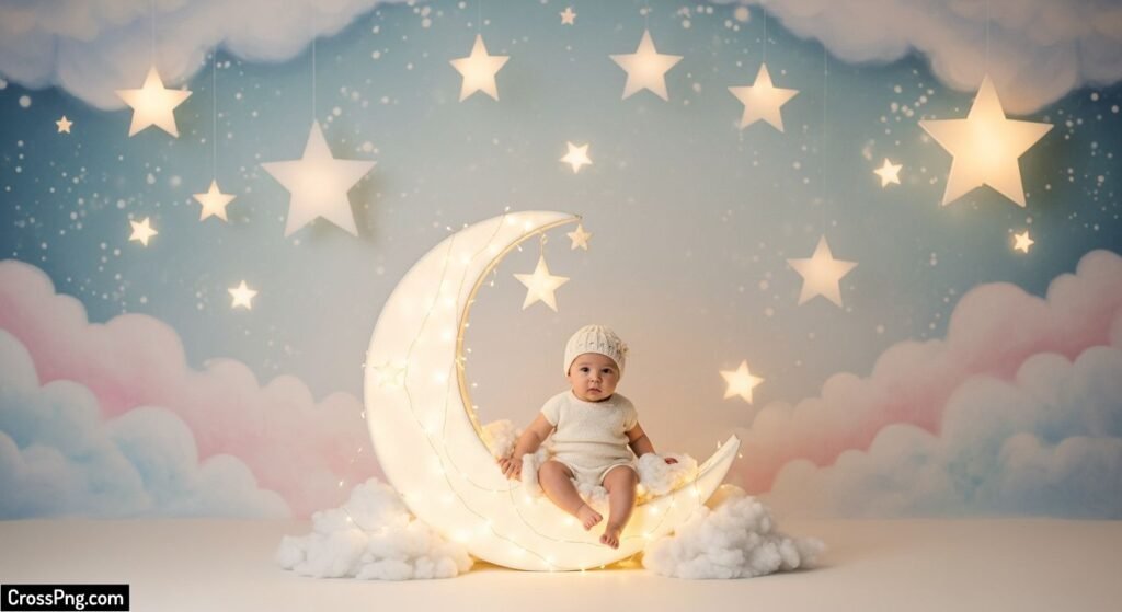 Creative baby photoshoot background image