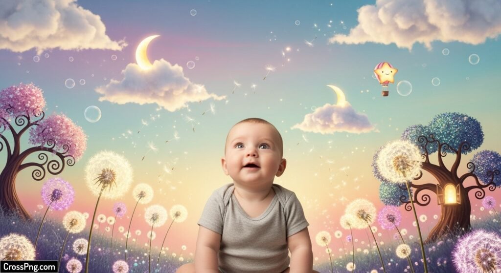 Creative baby photoshoot background image 2