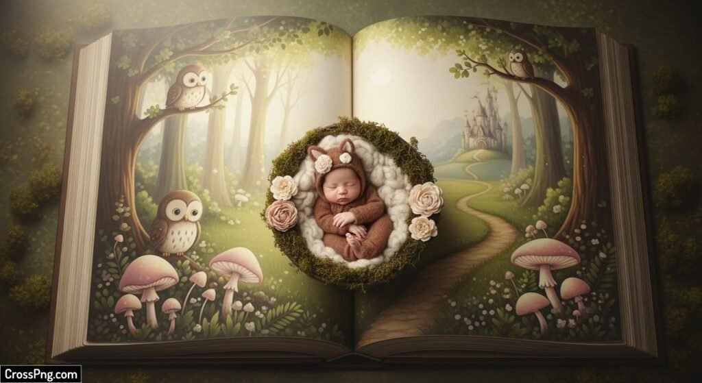 Creative baby photoshoot background image 3