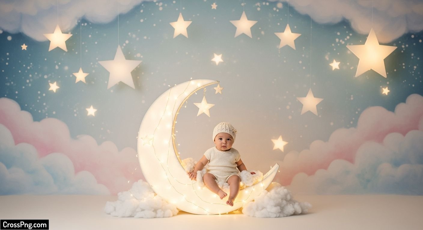 Creative baby photoshoot background image