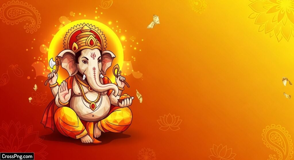 Creative ganpati invitation card background image