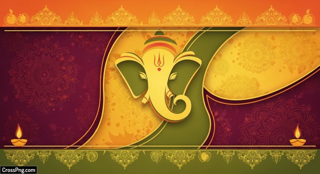 Creative ganpati invitation card background image 3