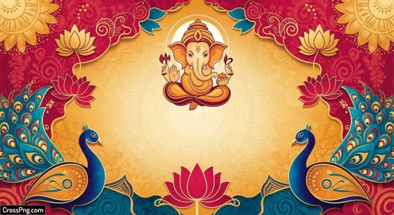 Creative ganpati invitation card background image