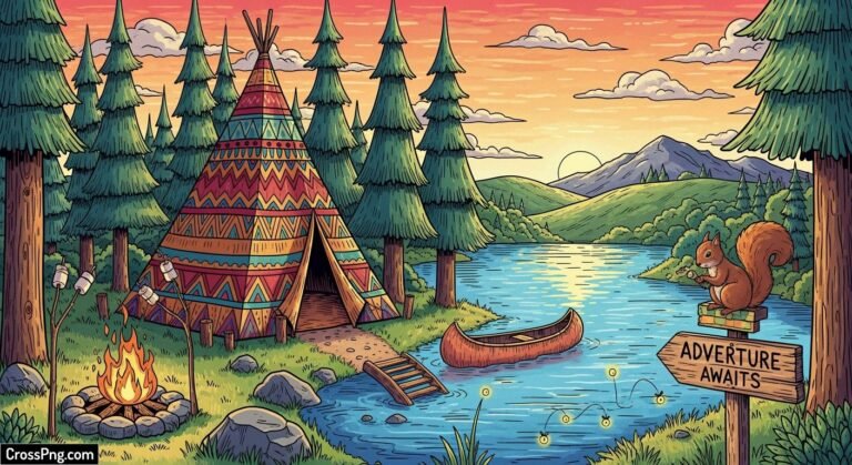 Creative summer camp background image