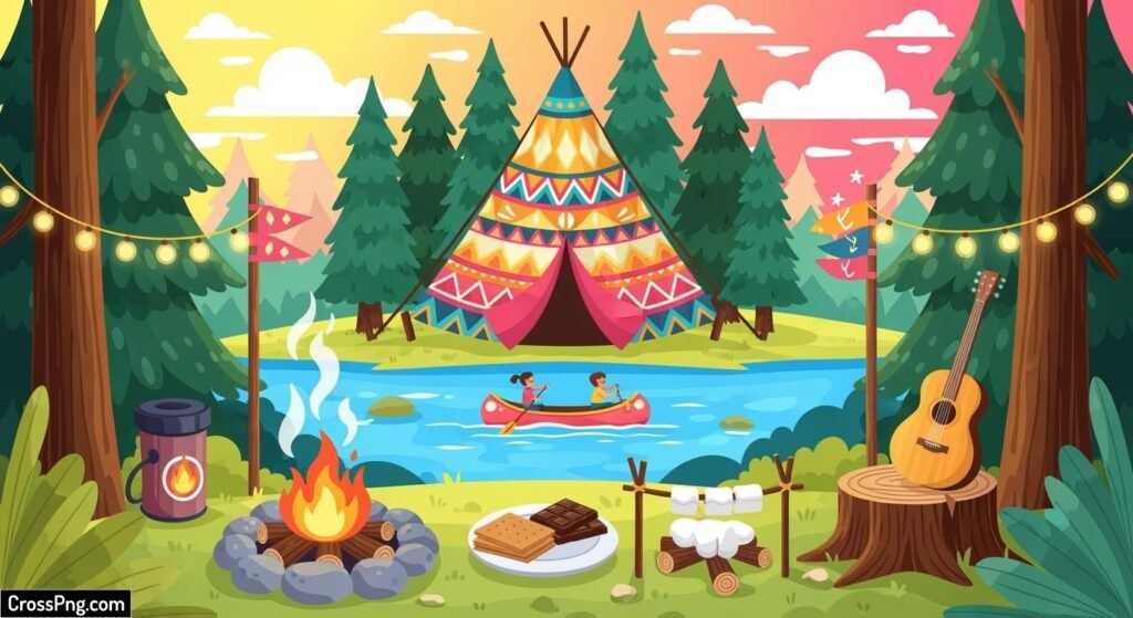 Creative summer camp background image