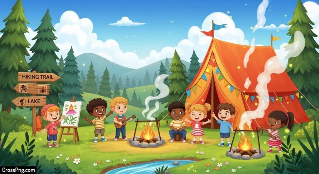 Creative summer camp background image 2