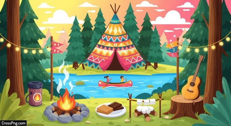 Creative summer camp background image