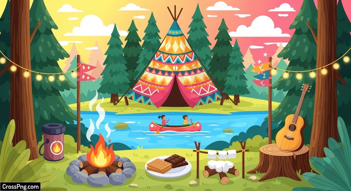 Creative summer camp background image