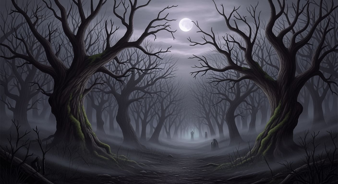 Creepy forest background image