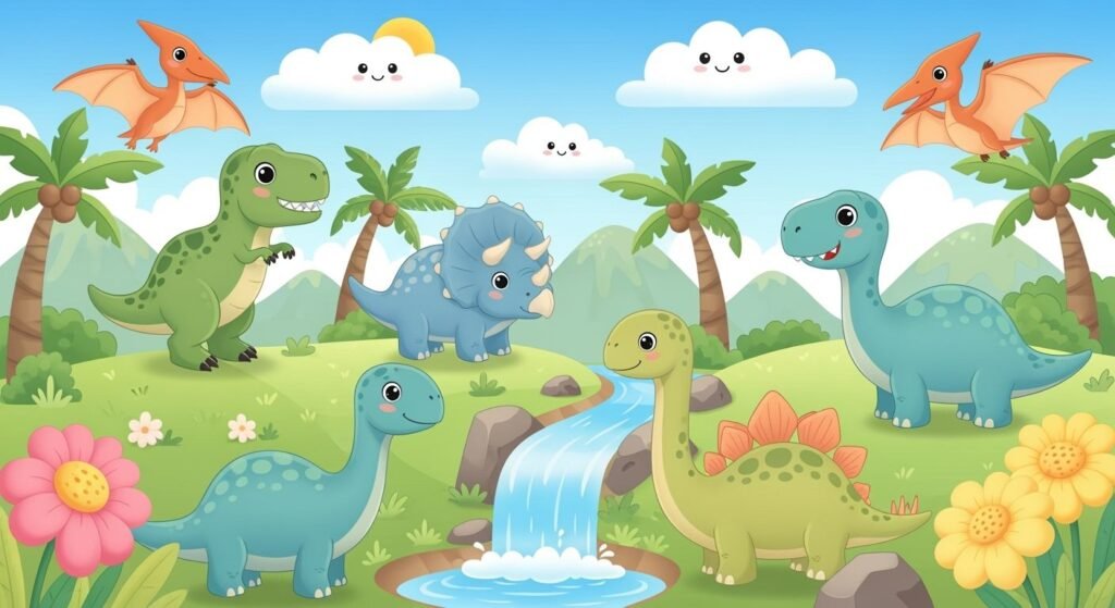 Cute dinosaur background image