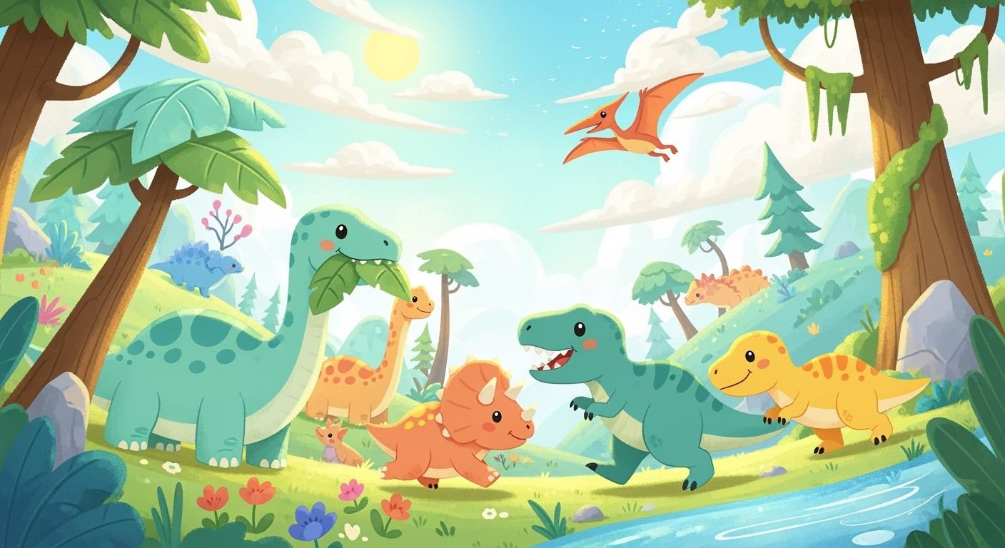 Cute dinosaur background image 2