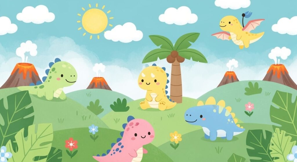 Cute dinosaur background image 3