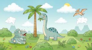 Cute dinosaur background image 4