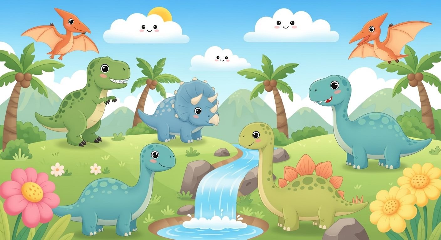 Cute dinosaur background image