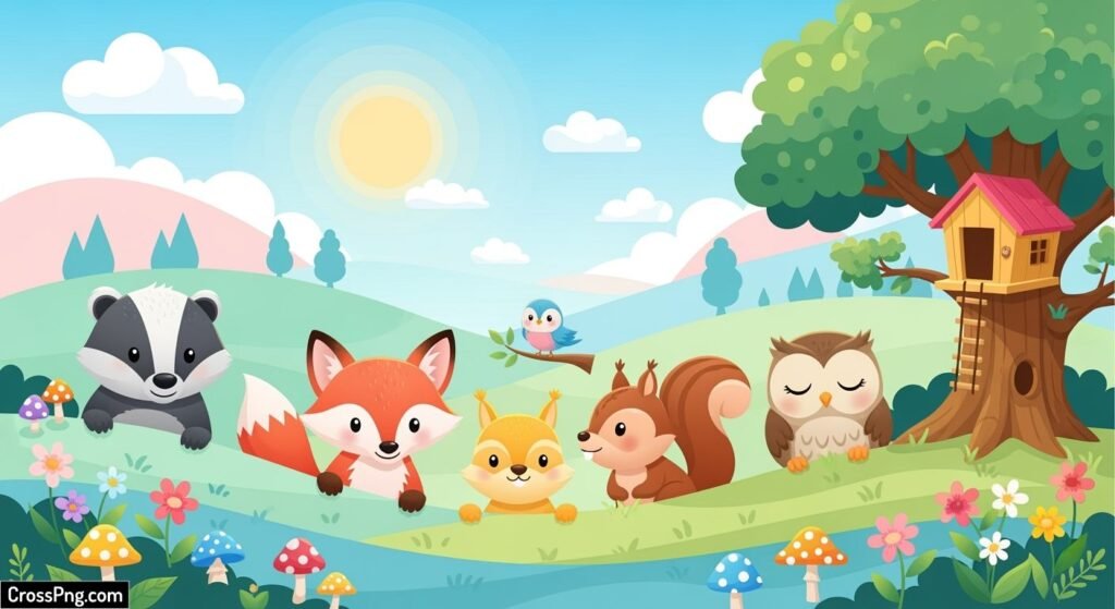 Cute friends background image 2