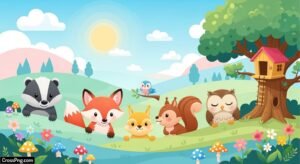 Cute friends background image 2