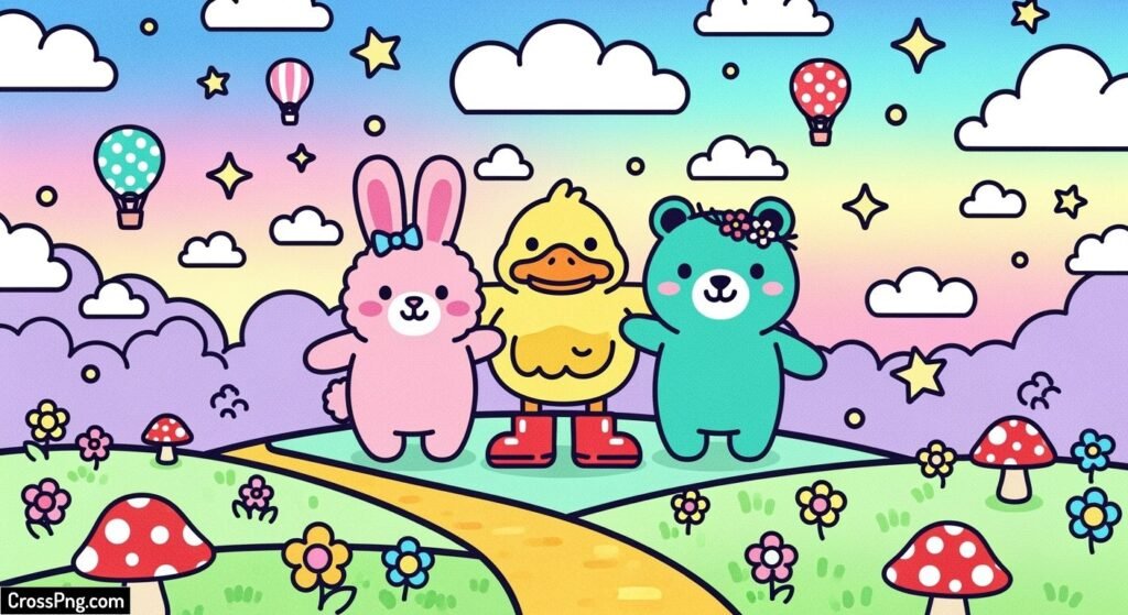 Cute friends background image 3
