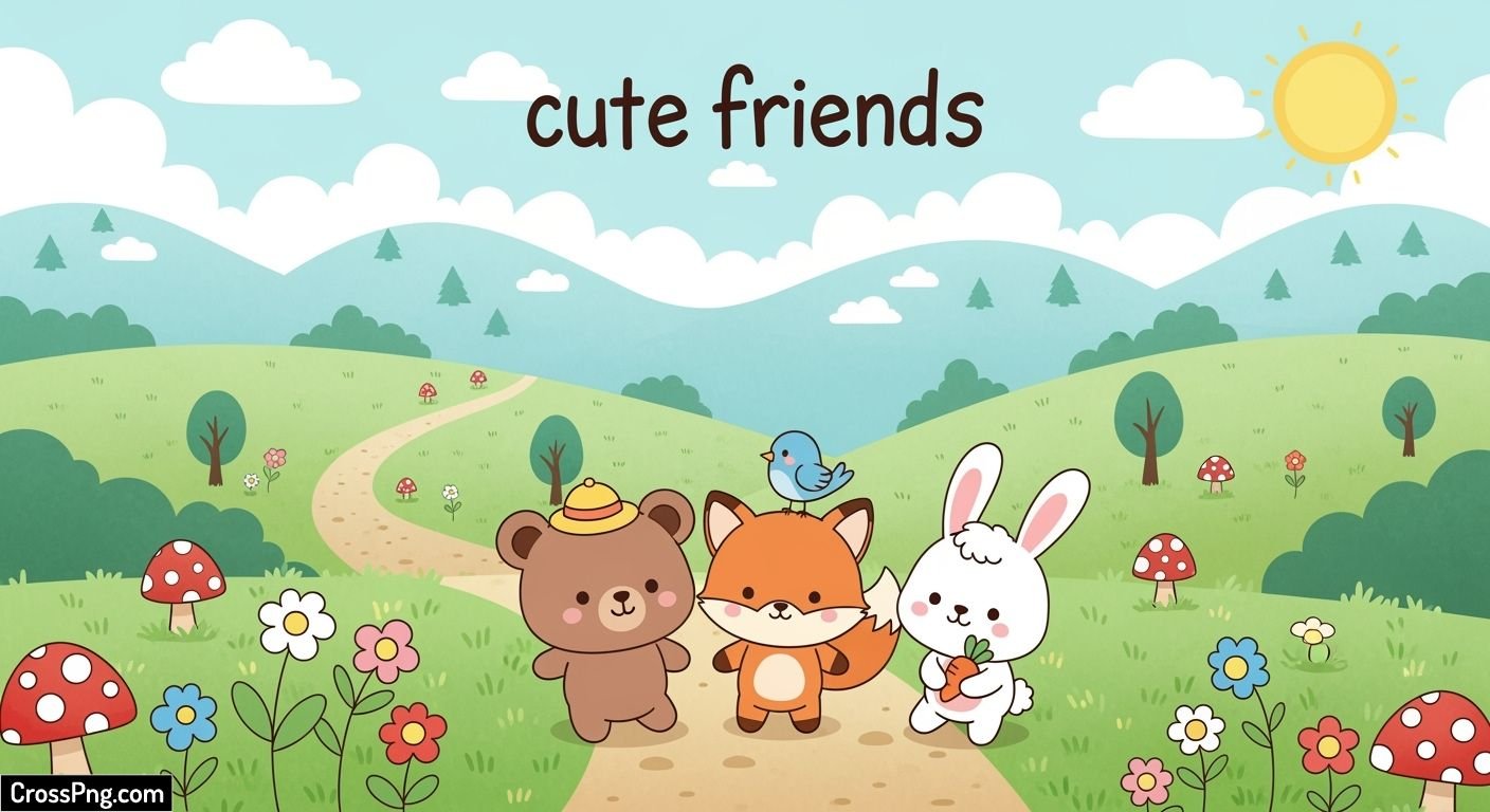 Cute friends background image