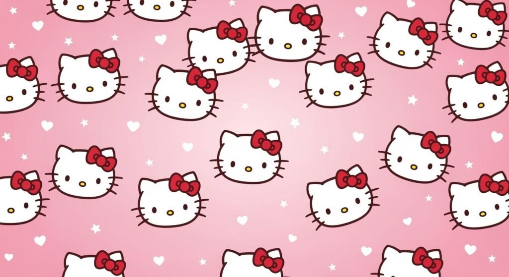 Cute hello kitty background image 2