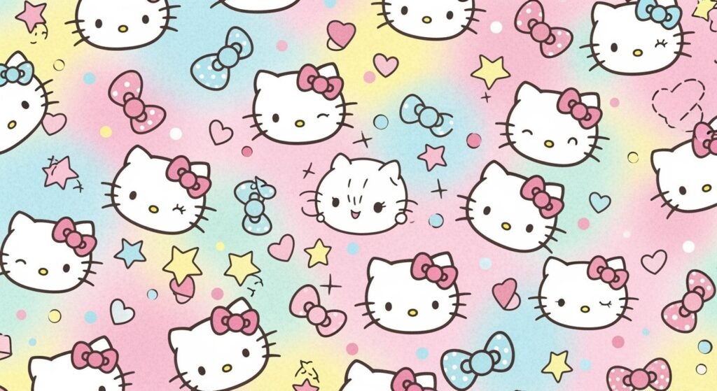 Cute hello kitty background image 3