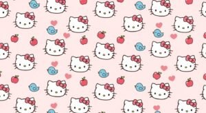 Cute hello kitty background image