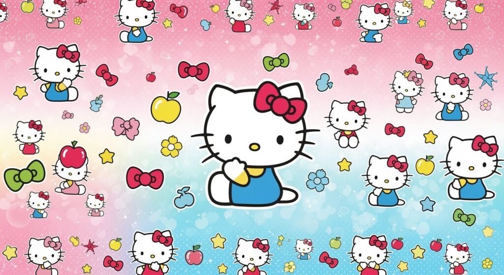 Cute hello kitty background image 4