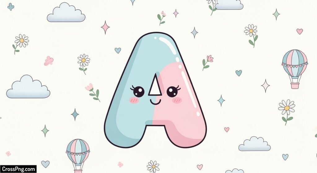 Cute letter a wallpaper image 3