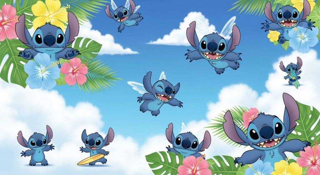 Cute stitch background image 2