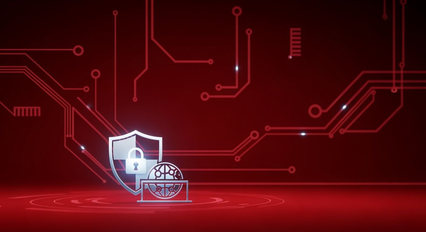 Cybersecurity red background image 2