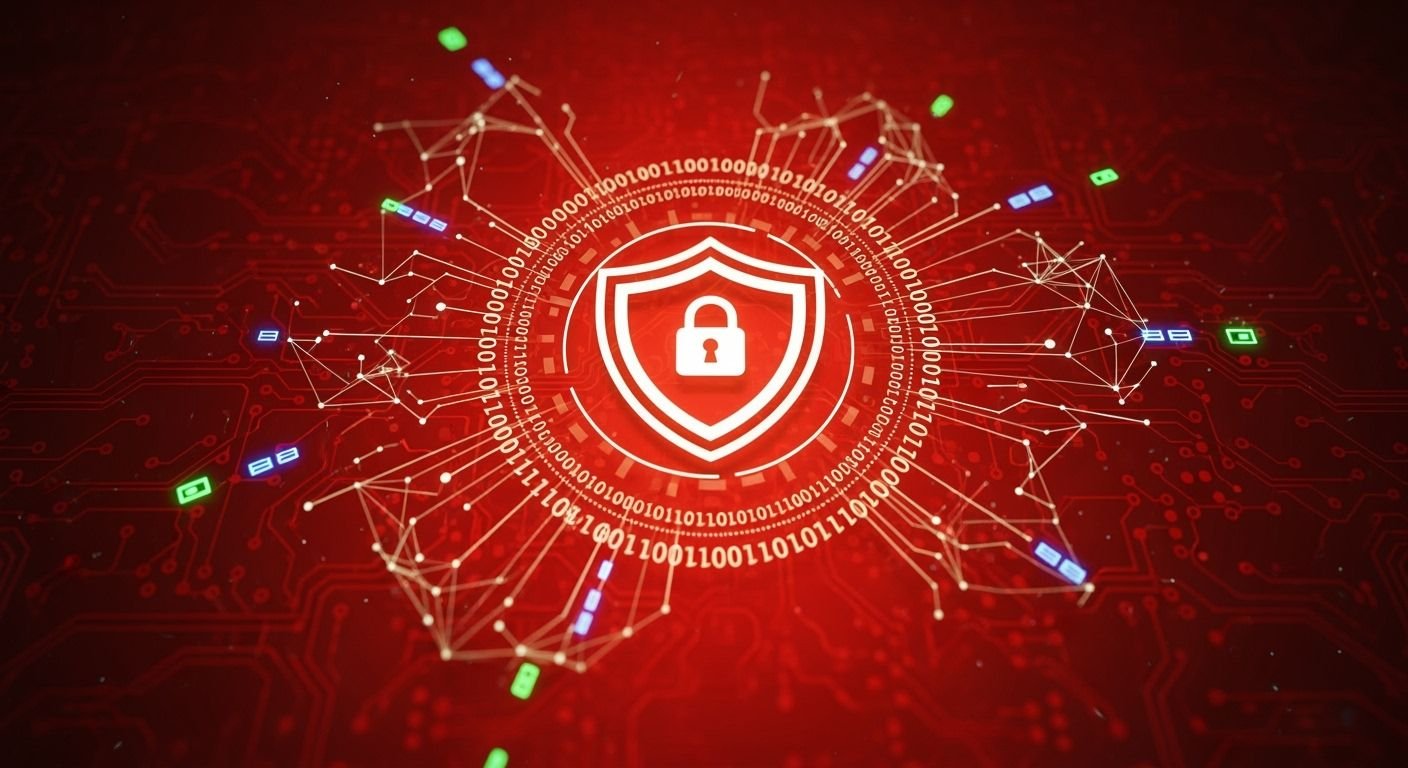 Cybersecurity red background image 4