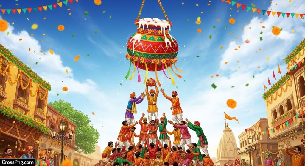 Dahi handi banner background image
