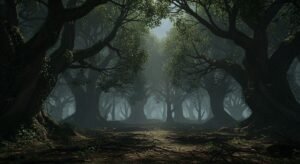 Dark forest background image
