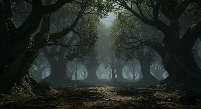 Dark forest background image