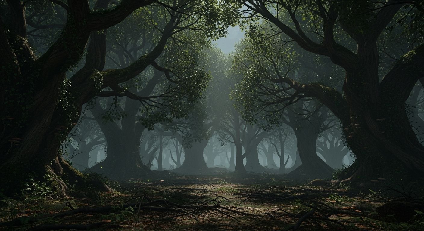 Dark forest background image