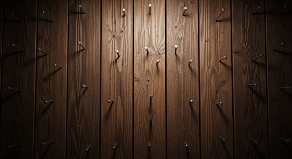 Dark wooden background wqith nails image 3