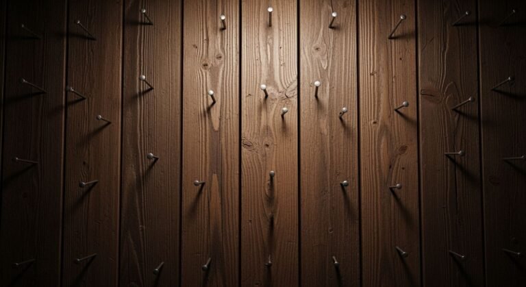 Dark wooden background wqith nails image 3