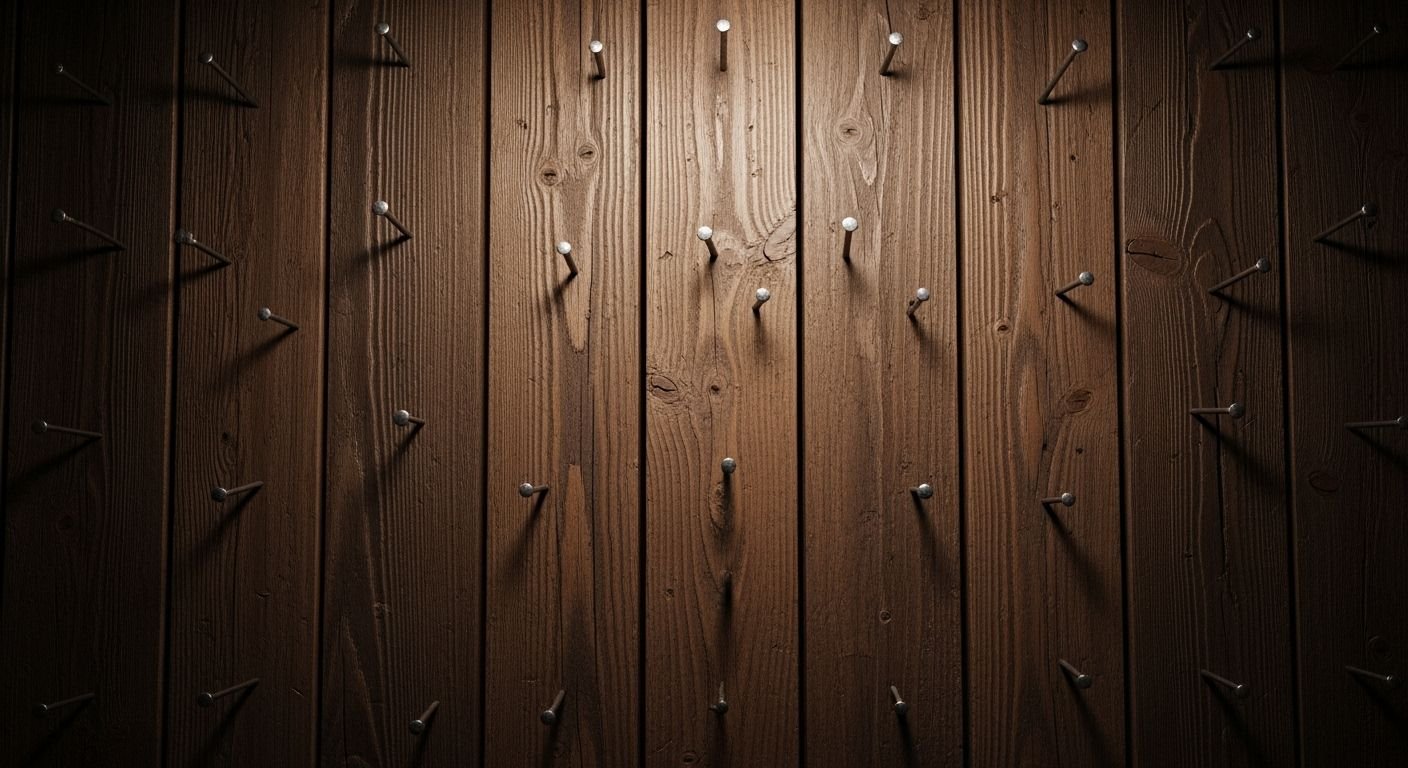 Dark wooden background wqith nails image 3