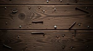 Dark wooden background wqith nails image