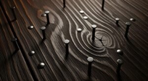 Dark wooden background wqith nails image 4