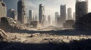 Destroyed city background image 2