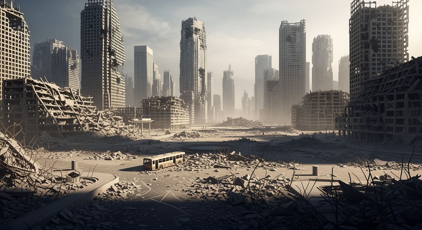 Destroyed city background image 2