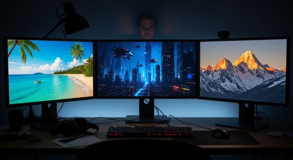 Different background on each monitor image