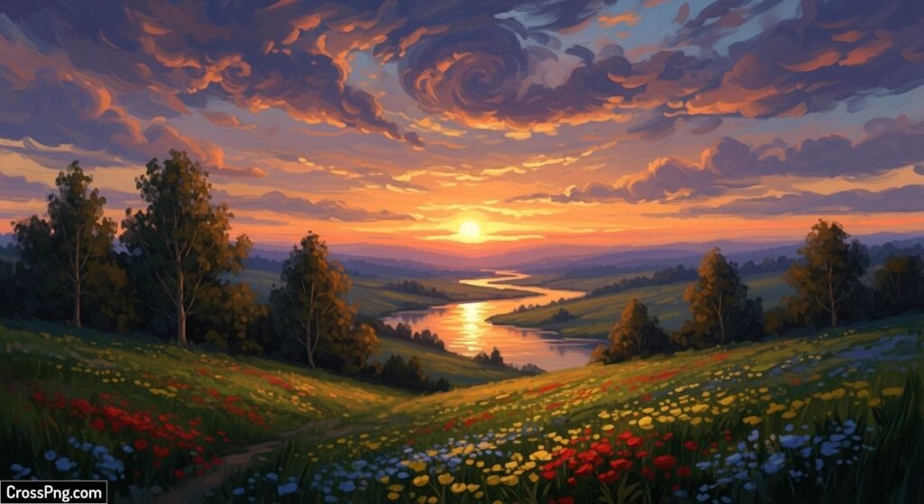 Digital oil painting background hd image 2