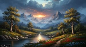 Digital oil painting background hd image 3