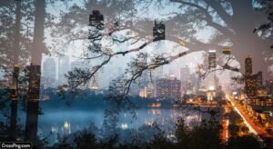 Double exposure background image