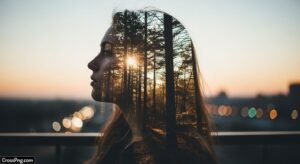 Double exposure background image