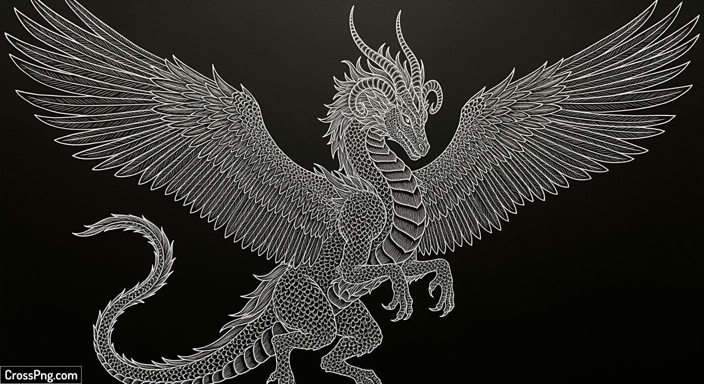 Drawing on black background image