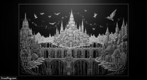 Drawing on black background image 2