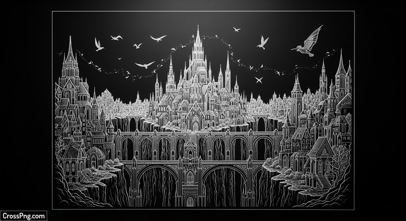 Drawing on black background image 2